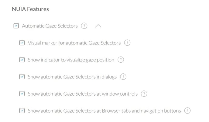 automatic gaze selectors